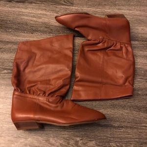 Cognac Vintage Genuine Leather Boots